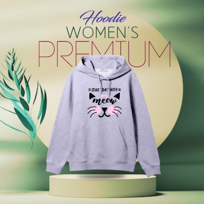 Premium Comfortable (Meow- Light Purple) Ladies winter hoodie